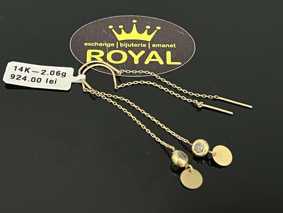 Bijuteria Royal CB : Cercei lungi aur 14k 585. 2,06 gr