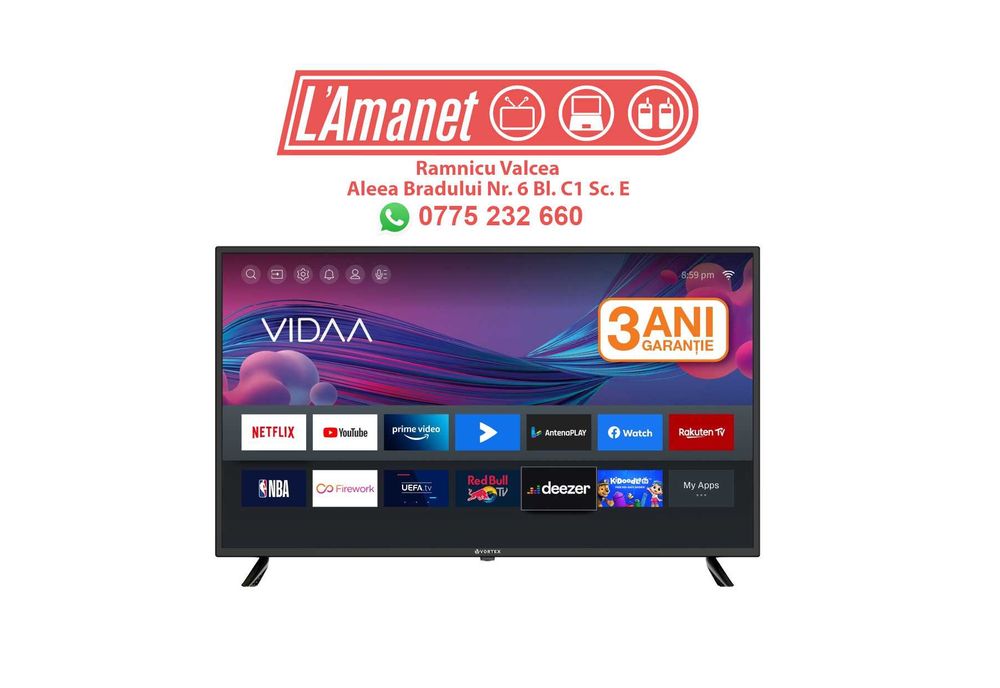 TV Led Smart 40" FHD Vortex V40TF1VS DVB-C HDMI USB WiFi Stare Buna