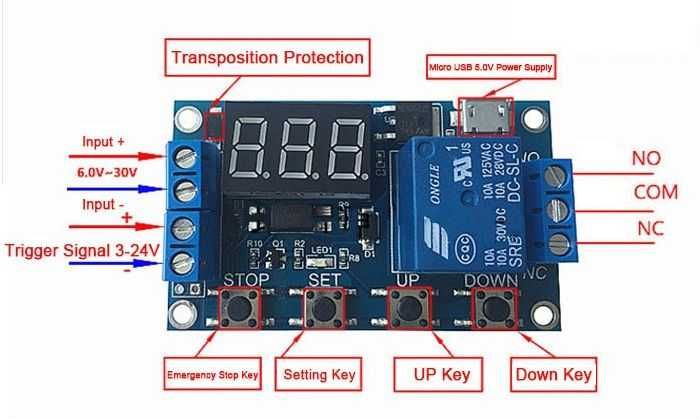 Releu timp timer programabil temporizator regabil ciclic 5 -36 V