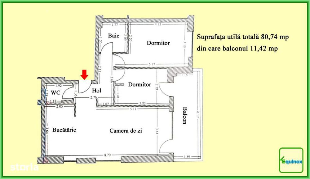 Apartament cu 3 camere de vânzare, Nord-EvoCasa, ECX90536
