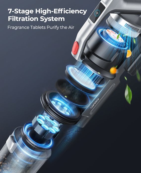 Безжична прахосмукачка LARESAR ELITE S6 48Kpa, 450W 55min 2x HEPA