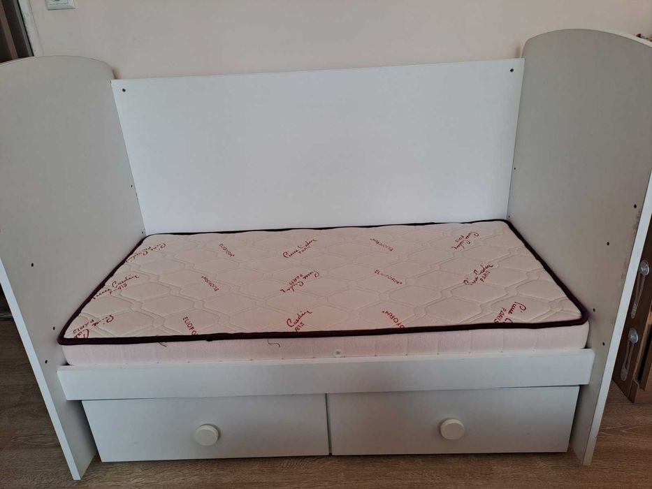 Детска дървена кошара Тони 120x60 с матрак Magniflex baby by Pierre Cardin 120x60x12