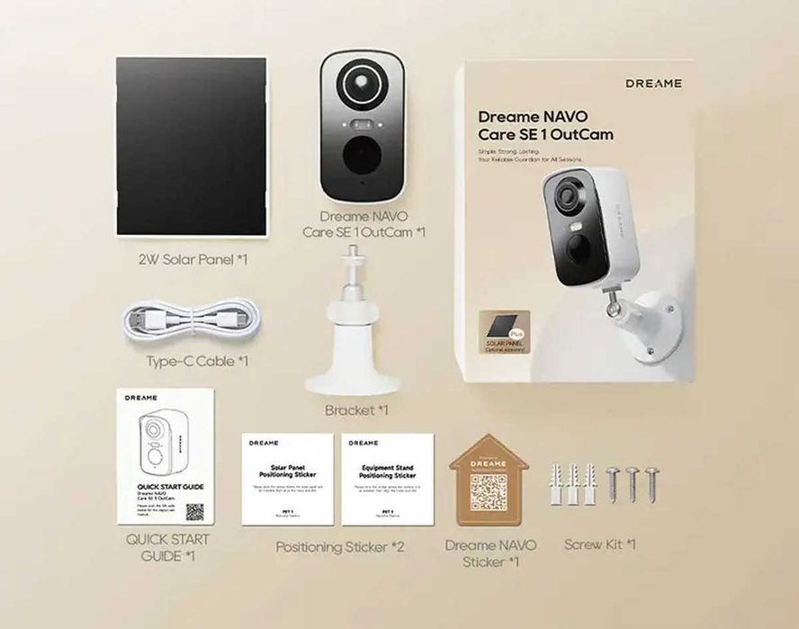 Dreame NAVO Care SE 1 - външна соларна камера 2.5K, без абонамент