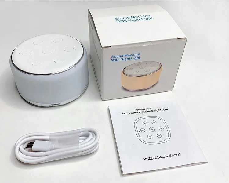 Уред за бял шум за бебе, с нощна лампа и 34 мелодии