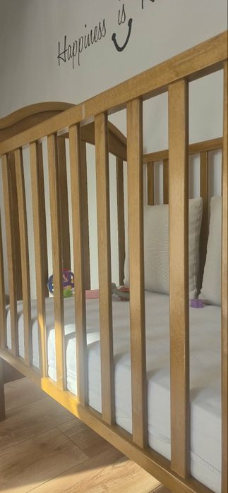 Patut copii lemn masiv 120 x 60 CM + saltea