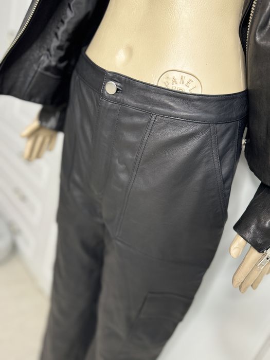 Pantaloni cargo piele naturala Vero Moda