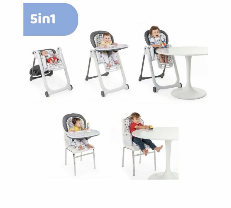 Столче за хранене 5 в 1 Chicco - Polly Progress, Kiwi