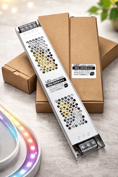 LED Захранване 300W / 24V – Slim метален корпус