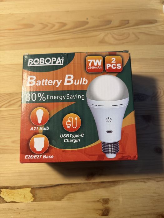 Kit Camping Bec Led e27 reincarcabil cu acumulator si telecomanda