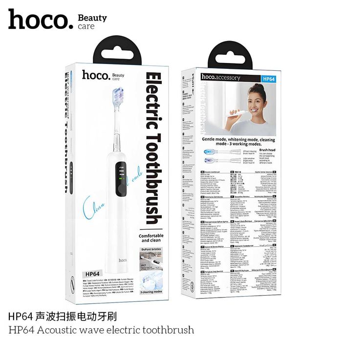 Hoco HP64 Acoustic wave Электрическая зубная щётка звуковая 3 реж IPX7