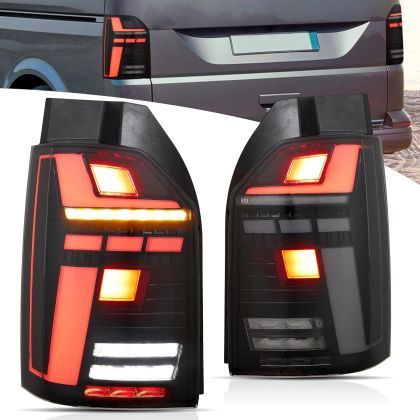 Диодни стопове за VW TRANSPORTER T6 / T6.1 (2015+) с бягащ мигач - опушени