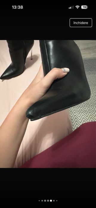 Botine cu toc argintiu Alani