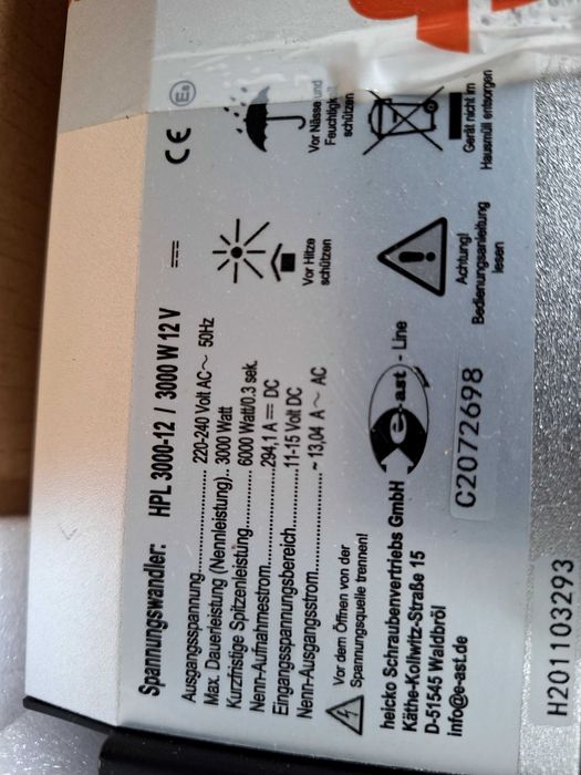 Invertor auto  HEICKO 3000W/2×230V