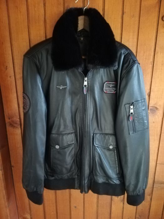 Geaca piele bărbati Aeronautica Militare Aviator xl