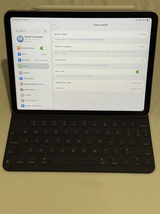 iPad Air 11" M2 | 128GB + Apple Keyboard  + Pencil Pro

Xotira: 128GB