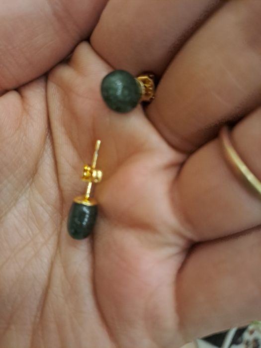 Серьги с натуральный изумрудом