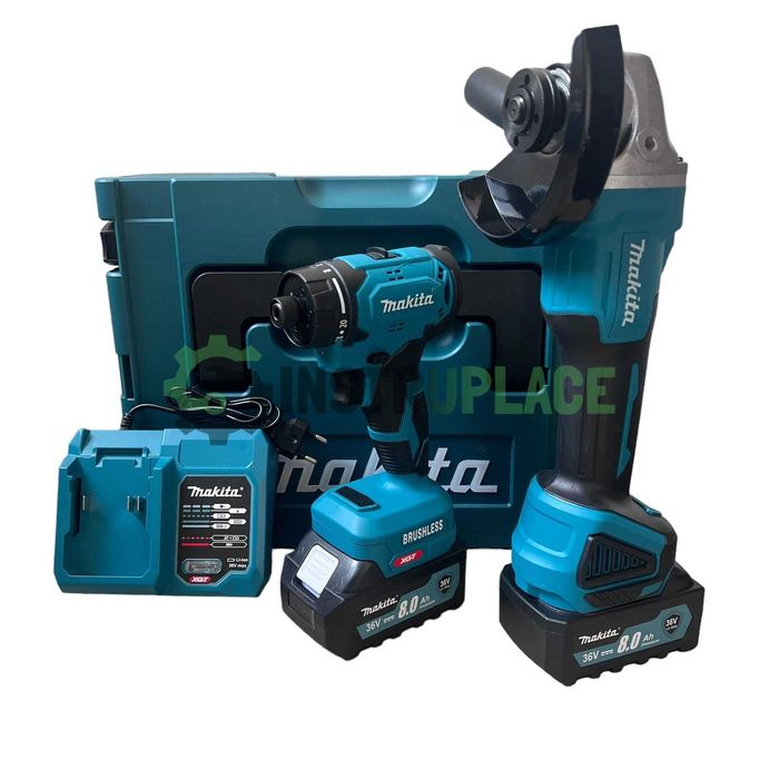 2в1 БЕЗЧЕТКОВ Акумулаторен Ъглошлайф и Импакт Makita 36v 8Ah МАКИТА