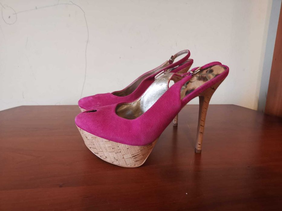 Sandale EPICA piele intoarsa culoare fuchsia