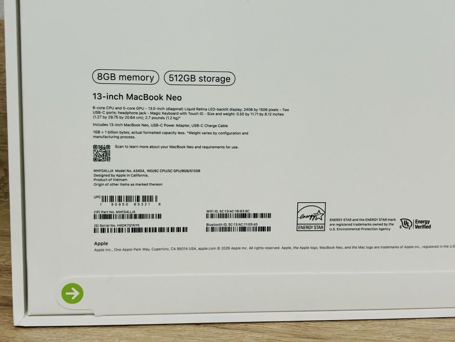 New MacBook Neo 8GB 512GB