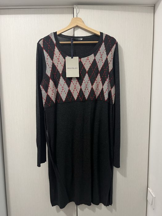 Rochie tricotată Pennyblack / New Penny, model romburi, lână & vâscoză, mărimea XL