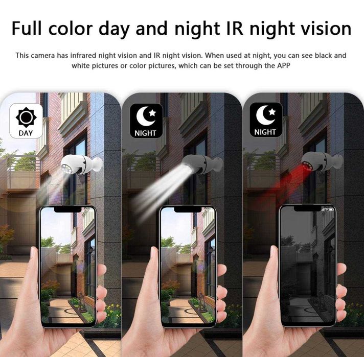 Камера видеонаблюдения подсветка Wi-Fi лампа