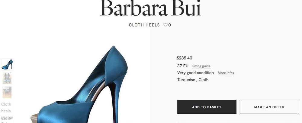 Barbara Bui Superbi Pantofi Platforma Stiletto Piele Negru EU 39