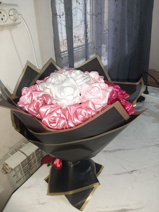 Цветы из ткани букет