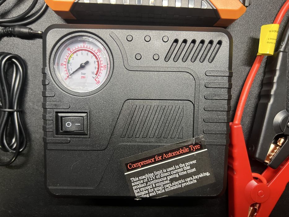 Мултифункционален стартер за кола, 128000mAh, 12V, 4xUsb,  Компресор