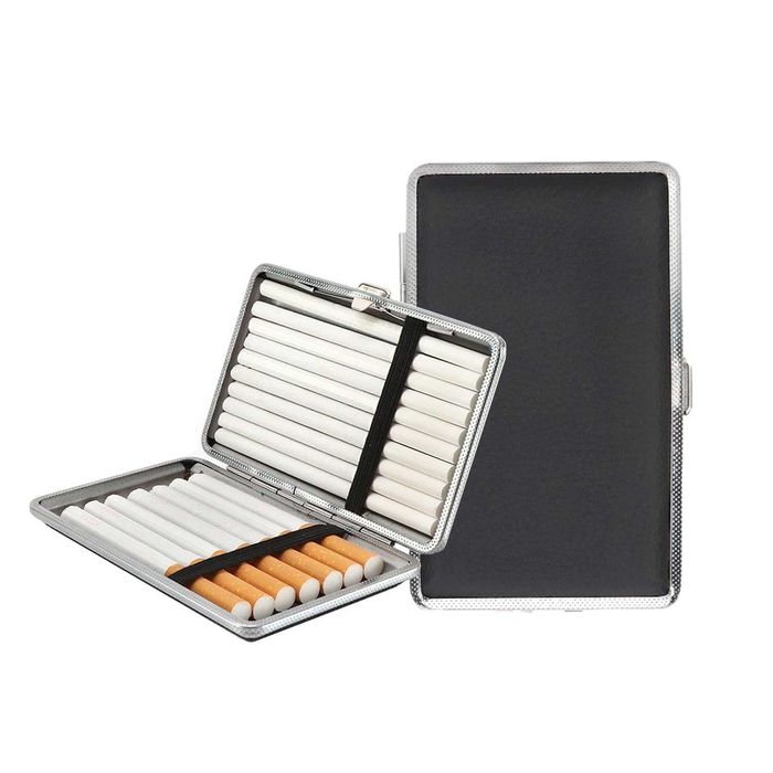 Tabachera eleganta pentru 20 de tigari cu inchidere metalica negru