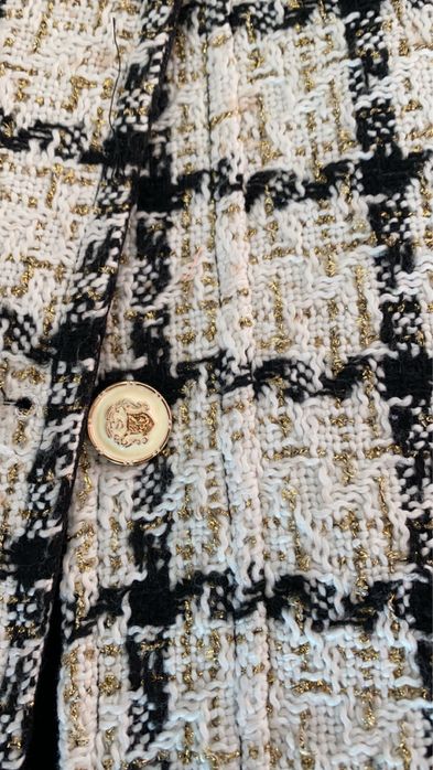 Jacheta tweed si piele