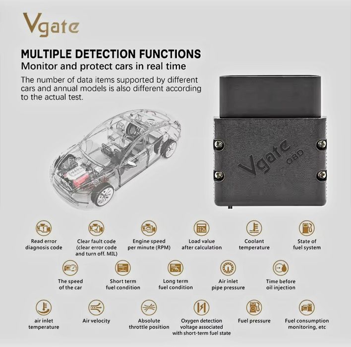 Vgate vLinker MC+ BtLE, професионален OBD2 интерфейс за iOS и Android