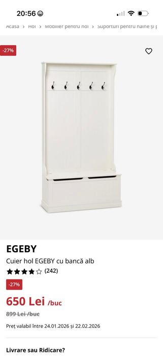 Vand banca si cuier jysk