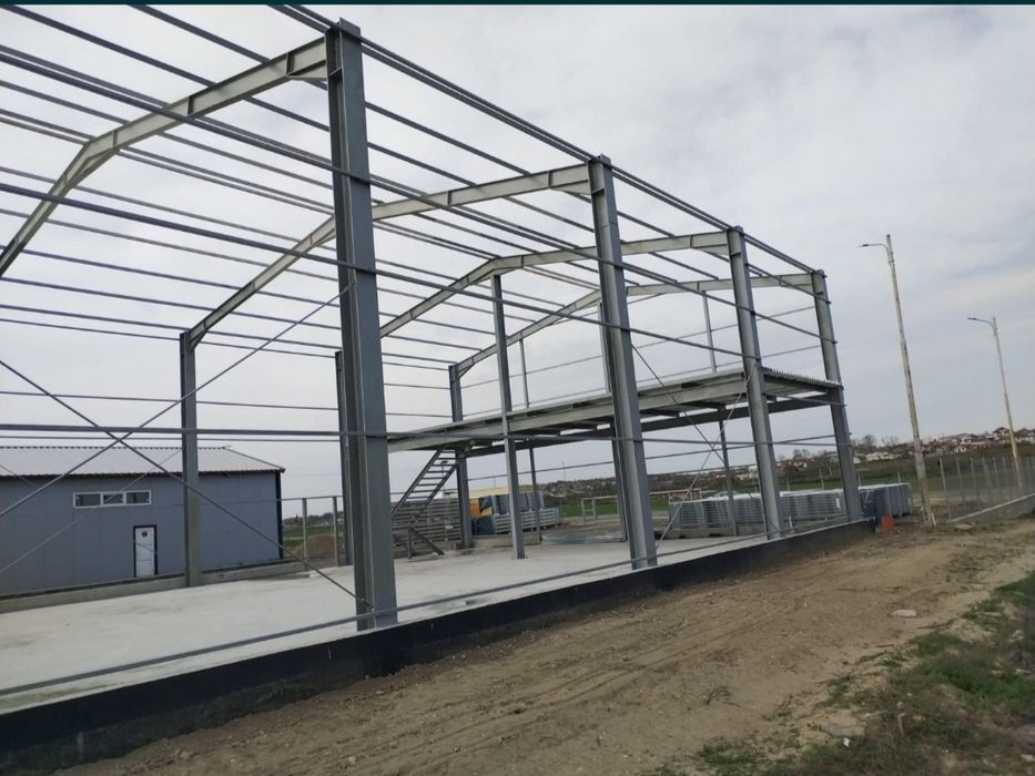 Vand urgent structura metalica de 200 mp pentru service