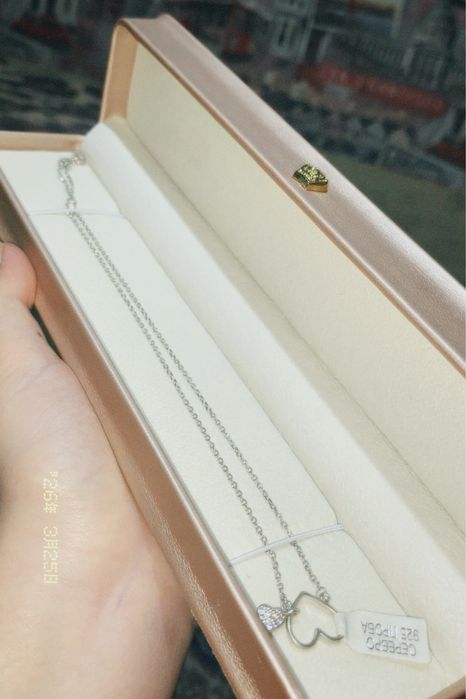 Цепочка с сердечком Серебро 925