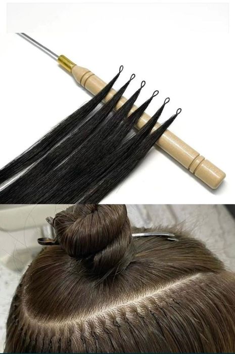 Наращивание волос ниткой волосы натуральные