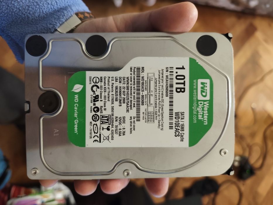 Hard-disk desktop WD Green 1tb 100%