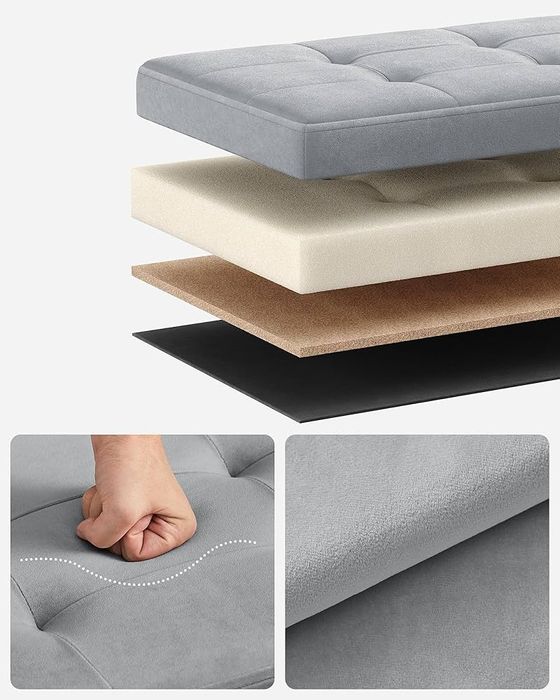 Taburet cu spațiu de depozitare, Gri, 38x38cm