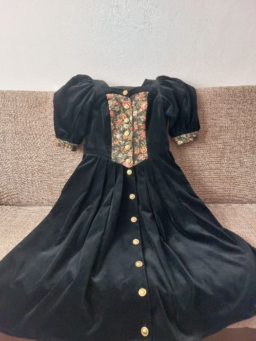 Rochie noua exceptionala din catifea naturala cu  platca jaquard