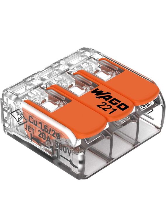 WAGO -Клеми , цени за бройка на 2 проводни, 3 проводни и 5 проводни