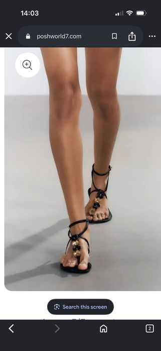 Ефектни дамски сандали Zara, размер 39(нови, с етикет)