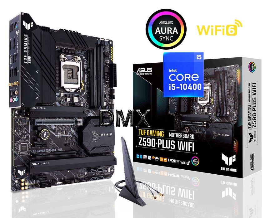 Мат плата ASUS TUF Gaming Z590-Plus WiFi 6 + проц Intel Core i5 10400