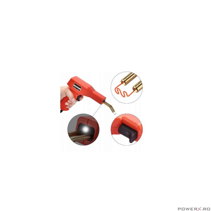 Pistol electric pentru lipit 50W, 400 capse incluse, Silver