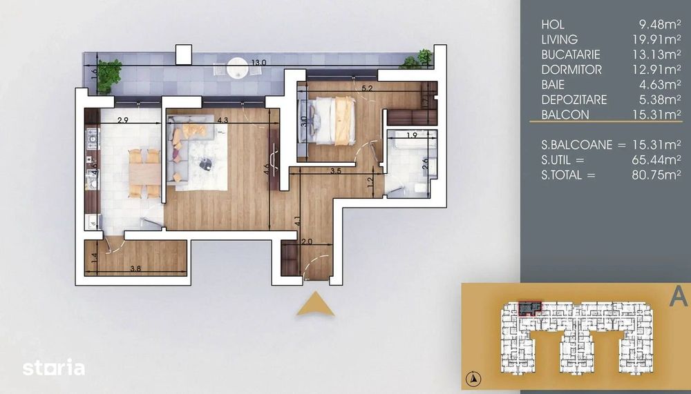 2 Camere cu Dressing Apartament Pallady Metrou Bloc Nou Finalizat — fotografia 3