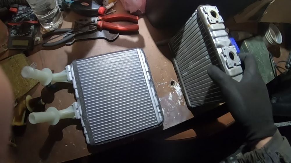 Промывка печки и замена печьного радиатора