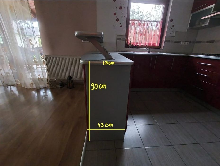 Mobila bucătărie rosu gri