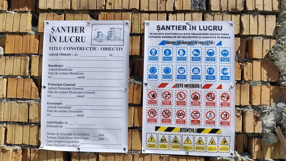 Panouri și bannere pentru construcții - 60x90cm - 50 lei