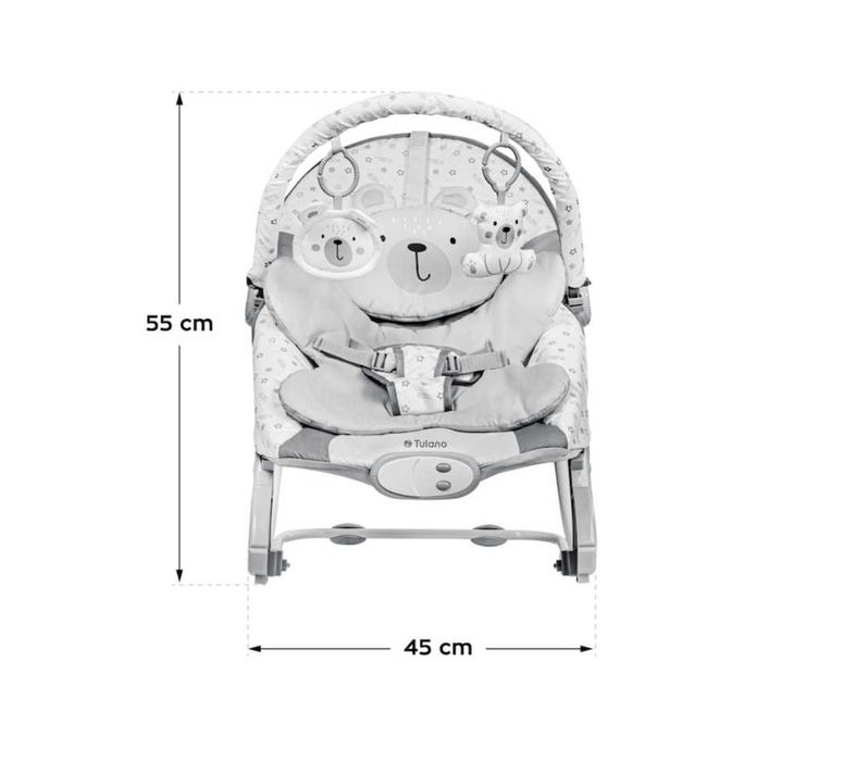 Бебешка и детска люлка и стол 2 в 1 Tulano Cloe 35 Bear, 0-9 кг