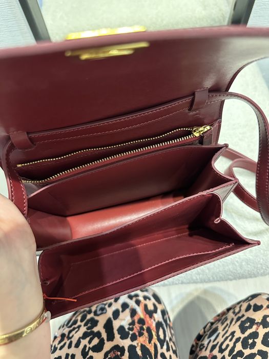 Сумка кожанная бордовая