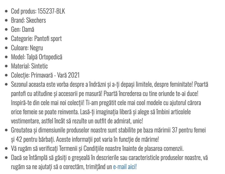 Pantofi SKETCHERS sport dama/tenisi negru cu alb, h=6cm, 38