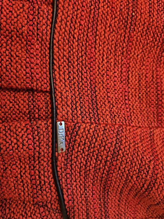 Стилна червена рокля Dika памучен туид р-р 36/S